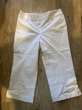 LOFT White Cropped Wide-Leg Pants